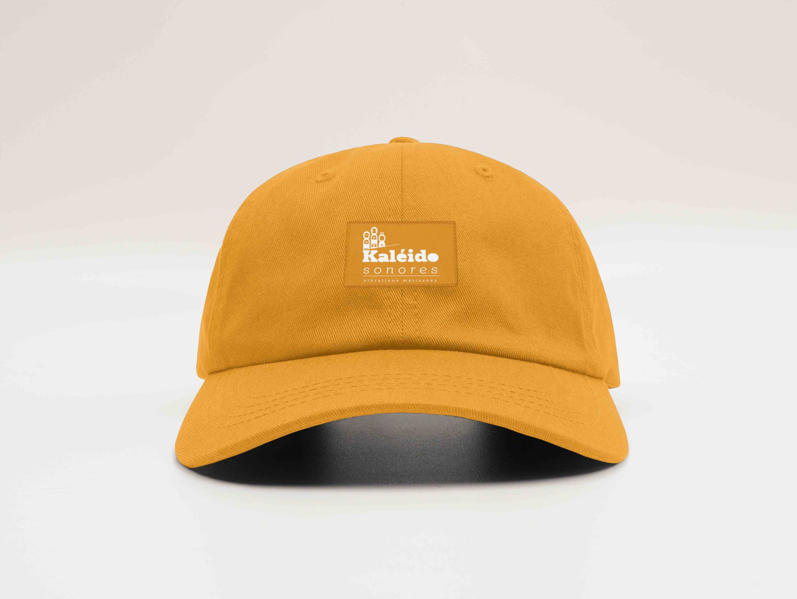 Casquette orange avec patch logo Kaléido Sonores festival