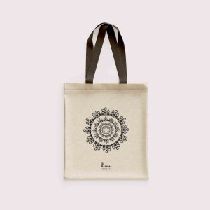 Tote bag en toile naturelle avec motif mandala sérigraphié Kaléido Sonores festival